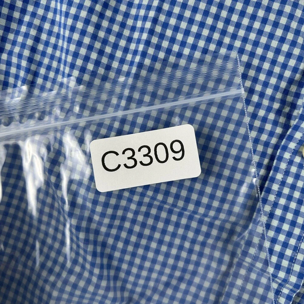 Banana Republic Shirt Mens Large Blue Check Long Sleeve Button Up Slim Fit